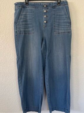 Chico's Light Blue Wide-Leg Button-Fly Jeans 16T/3T
